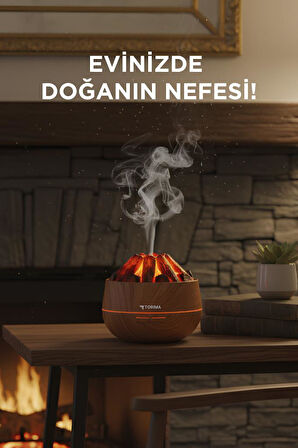 TORIMA H11 Ahşap Odun Ateş Efekli 300ml Sessiz Ultrasonik  Hava Nemlendirici