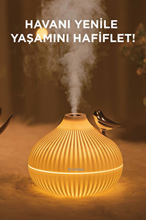 Torima H12 Beyaz Ultrasonik Gece Lambalı Hava Nemlendirici Dekoratif Buhar Makinesi 