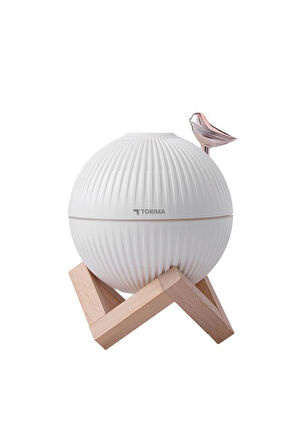 Torima H13 Beyaz Minimalist Kuş Figürlü Ahşap Standlı Gece Lambalı Dekoratif Hava Nemlendiricisi