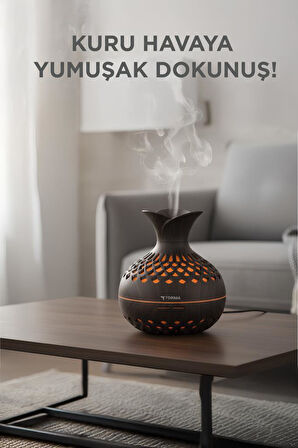 TORIMA H15 Koyu Kahve Led Işıklı 300ml Sessiz Ultrasonik Flower Hava Nemlendirici