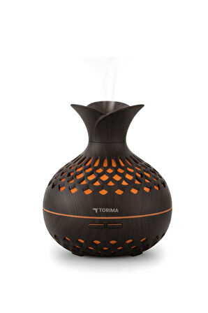 TORIMA H15 Koyu Kahve Led Işıklı 300ml Sessiz Ultrasonik Flower Hava Nemlendirici