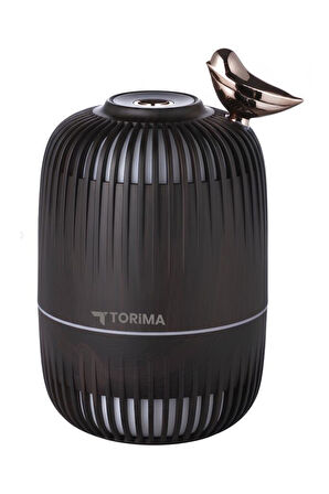 Torima H17 Koyu Kahverengi Kuş Detaylı Ahşap Görünümlü 280ml Hava Nemlendirici Buhar Makinesi