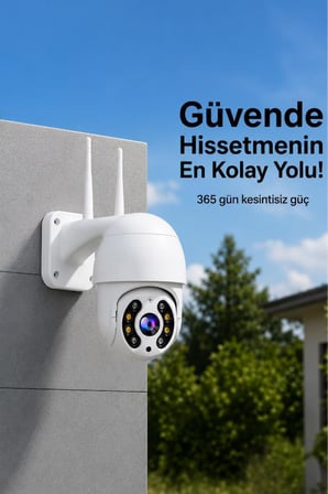 Güvenlik Kamerası 360 Derece Dönebilen Wifi Akıllı Ip Kamerası CMR41 Beyaz