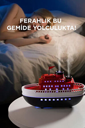 Torima H18 Boat Tasarım Ultrasonik Hava Nemlendirici ve Renkli LED 300 ml Aroma Difüzör