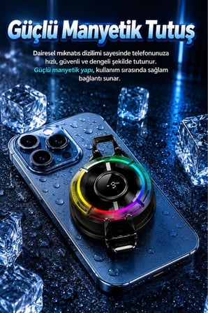 Kablolu Cep Telefon Soğutucu Oyuncu Radyatör Soğutma Fanı ACC100 Siyah