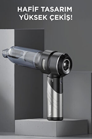 Torima LT-101 Gri Katlanabilir Mini Çok Fonksiyonlu Şarjlı Araç ve Ev Kullanımı İçin El Süpürgesi