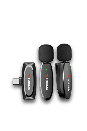 Torima WM-01 Siyah Type-C Uyumlu 360° Ses Algılama Özelikli Kablosuz Yaka Mikrofonu