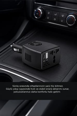 Araç Şarj Aleti Soketi Tüm Araçlarla Uyumlu USB+Type-C Araba Çakmaklık G23 Siyah