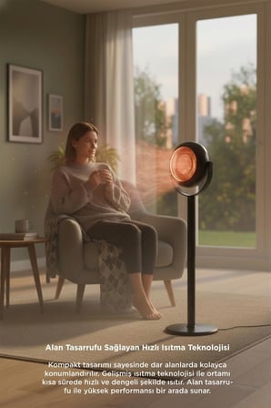 Torima Ayaklı Isıtıcı Fan 800W Sessiz Çalışma Hızlı Isıtma Aşırı Isınma Koruma HT101 Siyah