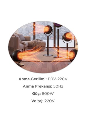 Torima Ayaklı Isıtıcı Fan 800W Sessiz Çalışma Hızlı Isıtma Aşırı Isınma Koruma HT101 Siyah