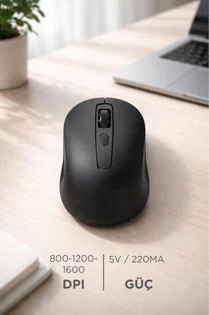 Kablosuz Mouse Usb Alıcılı Fare TM22 Siyah