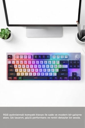 Kablolu Klavye Rgb Işıklı Sessiz Q Klavye TK12 