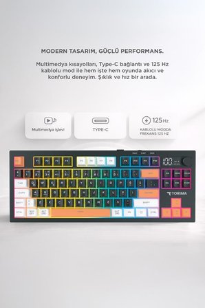 Çoklu Bağlantılı RGB Işıklı Q Klavye TK15 Siyah