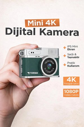 Mini Dijital Kamera Selfie Video Vlog Kamerası Mini Anahtarlık 1080P CMR35 Açık Yeşil