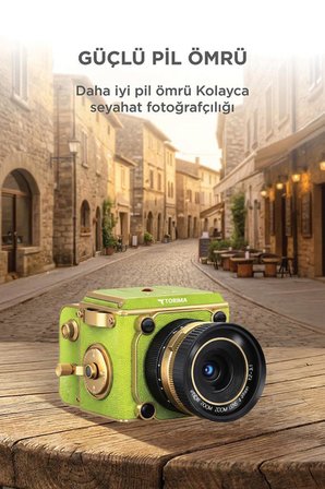 Vintage Dijital Kamera Selfie Video Vlog Kamerası Fotoğraf Makinesi CMR48 Açık Yeşil