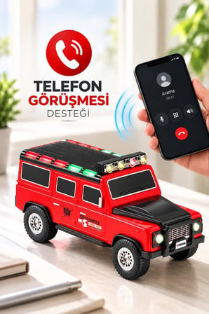Torima Bluetooth Hoparlör Araba Tasarımlı TWS 15W USB Speaker D95 Kırmızı