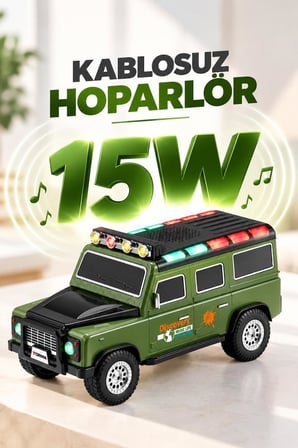 Torima Bluetooth Hoparlör Araba Tasarımlı TWS 15W USB Speaker D95 Yeşil