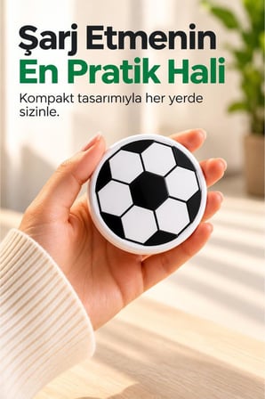 Torima Kablosuz Şarj Cihazı Futbol Topu Görünümlü 15W Hızlı Şarj Pad MC07 Beyaz