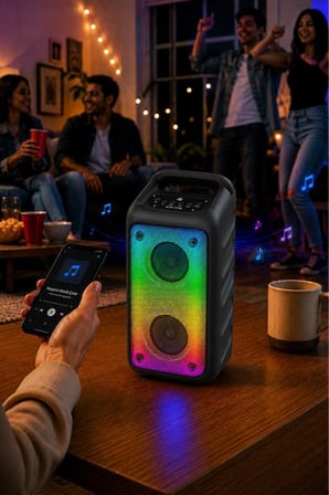 Bluetooth Hoparlör Rgb Işıklı Kablosuz Speaker KTS-1710 Siyah