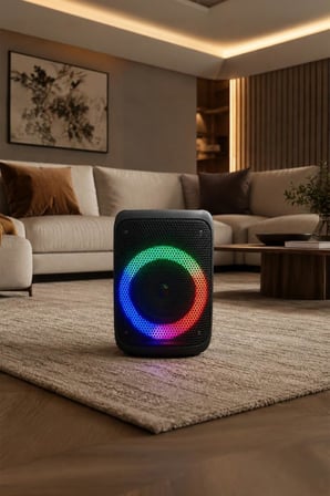 Bluetooth Hoparlör Rgb Işıklı Kablosuz Speaker KTS-1238 Siyah