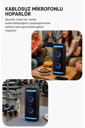 Bluetooth Hoparlör Rgb Işıklı Kablosuz Speaker GTS-2088 Siyah