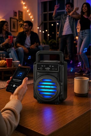 Bluetooth Hoparlör Rgb Işıklı Kablosuz Speaker GTS-1961 Siyah