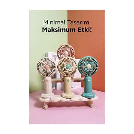 Taşınabilir Şarj Edilebilir Mini El Fanı ve Masa Fanı Soğutucu Pervane
