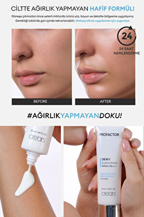 Peptit İçerikli Yoğun Nemlendirme Özelliğine Sahip Güneş Kremi Cre'ars Profactor Dewy Sunscreen