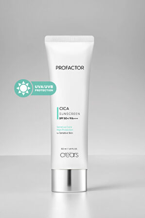 Hassas Cilt Tipleri için Cica İçerikli Güneş Kremi Cre'ars Profactor Cica Sunscreen