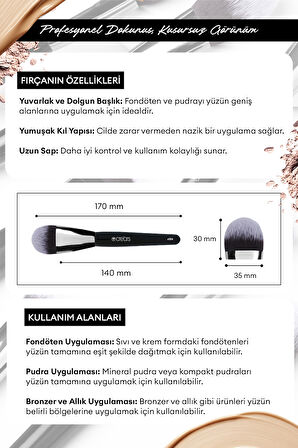 Düz Fondöten Fırçası Cre'Ars Face Paint Brush #104