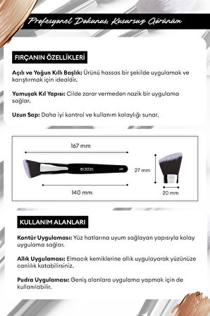 Düz Açılı Kabuki Fırça Cre'Ars Angled Foundation Brush #109