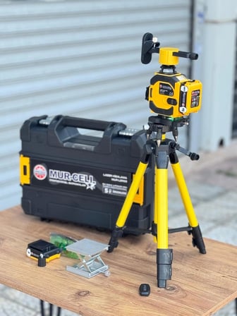 Profesyonel Sarı Lazer Hizalama Seti - Tripod Ayaklı & Taşıma Çantalı