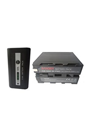7500 Mah Göstergeli Sanger F970 Sony Mc2500 Kamera Bataryası