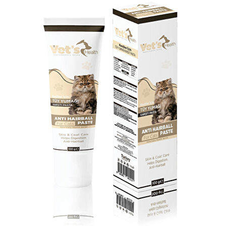 Vet's Health Anti-hairball Paste Kediler için Tüy Yumağı Önleyici Pasta 100g