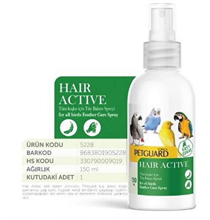 PETGUARD KUŞ VİT HAİR ACTİVE 150ML
