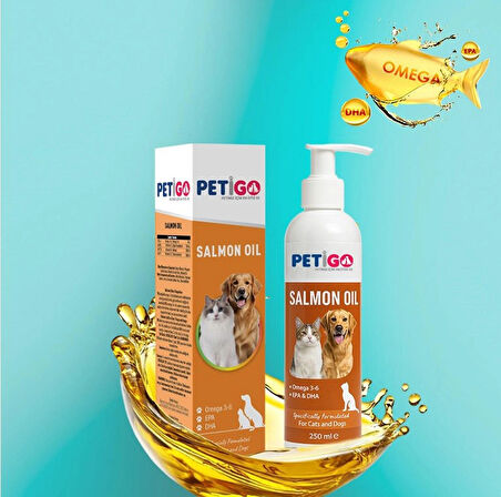 - Kedi ve Köpekler için Somon Yağı - 250 ML Omega 3 / 6 Deposu 