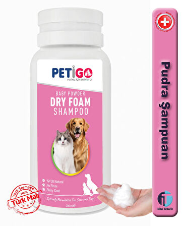 - Evcil Hayvanlara Özel Pudra Şampuan - 200 ml / Bebek Pudra Özlü