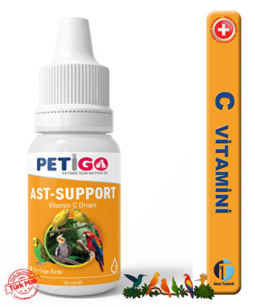 - Kafes Kuşları için Vitaminler / Mineraller - 30ml C Vitamini  ( Ast - Support )