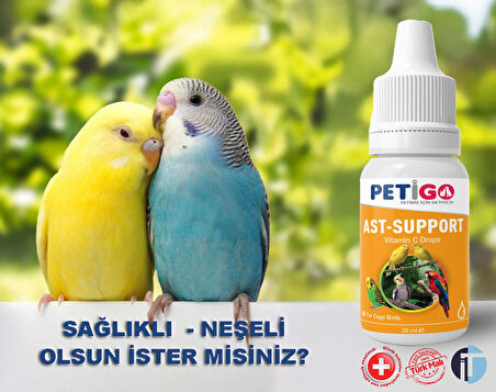 - Kafes Kuşları için Vitaminler / Mineraller - 30ml C Vitamini  ( Ast - Support )