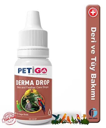 - Kafes Kuşları için Vitaminler / Mineraller - 30ml Deri / Tüy Bakım ( DermaDrop )
