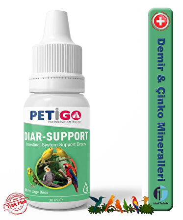 - Kafes Kuşları için Vitaminler / Mineraller - 30ml Demir / Çinko  ( Diar Support )