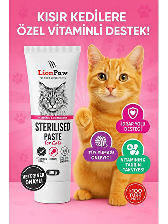 Sterilised Malt Macun 100GR ( Kısırlaştırılmış Kediler Için Tüy Yumağı Önleyici )Idrar Yolu Desteği