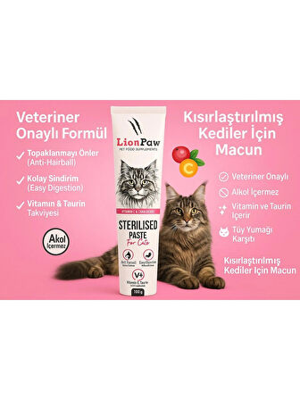 Sterilised Malt Macun 100GR ( Kısırlaştırılmış Kediler Için Tüy Yumağı Önleyici )Idrar Yolu Desteği