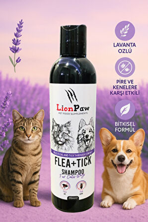 Kedi ve Köpek Tüy Dökümü Önleyici Bit Pire Parazit Kene Şampuanı 250 ML