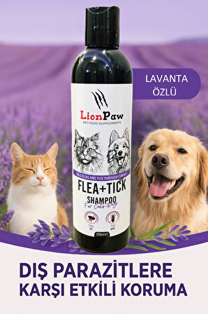 Kedi ve Köpek Tüy Dökümü Önleyici Bit Pire Parazit Kene Şampuanı 250 ML