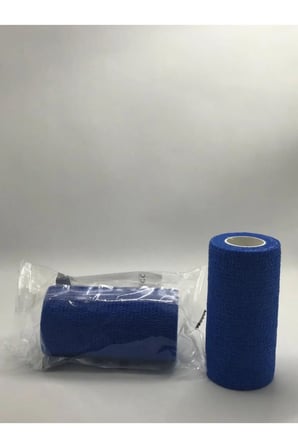 Kendinden yapışkanlı bandaj mavi ebat: 10cm x 4.5m 1 kutu 12 adet