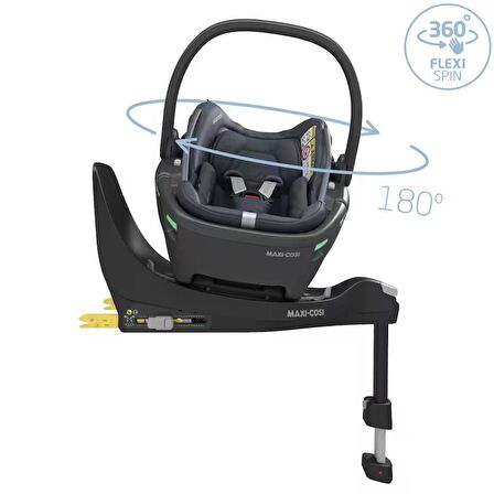 Maxi-Cosi Coral 360 Dönebilir Yatabilir İsofix Bazalı 2'si Bir Arada Ana Kucağı ve Oto Koltuğu Essential Graphite