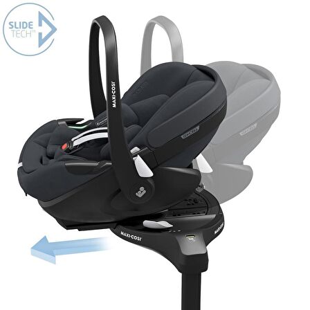 Maxi-Cosi SlideTech Ailesi. Pebble ve Pearl 360 Dönebilen Kızaklı İsofix Bazalı 0-13 Kg Ana Kucağı ve 0-18 Kg Oto Koltuğu Graphite