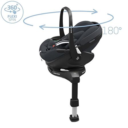 Maxi-Cosi SlideTech Ailesi. Pebble ve Pearl 360 Dönebilen Kızaklı İsofix Bazalı 0-13 Kg Ana Kucağı ve 0-18 Kg Oto Koltuğu Graphite