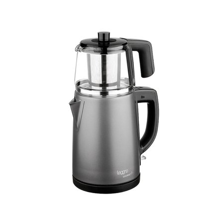 Leggno Gourmet Pro Cam Demlikli Çay Makinesi Füme